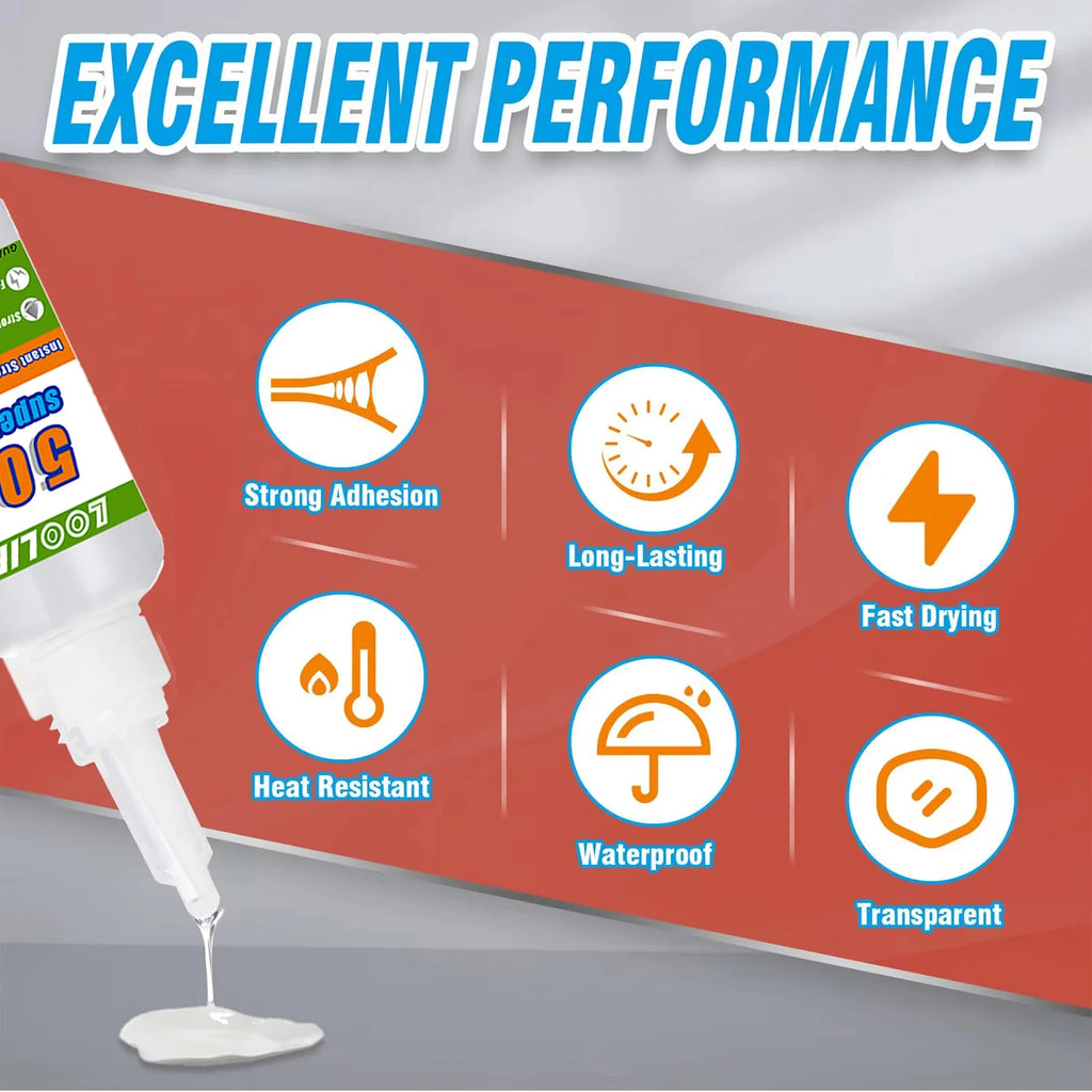 1-7PCSLOOLIFL 502 Super Glue Instant Quick-drying Cyanoacrylate Adhesive Leather Rubber Glass Metal Strong Bond Liquid Glue Tool
