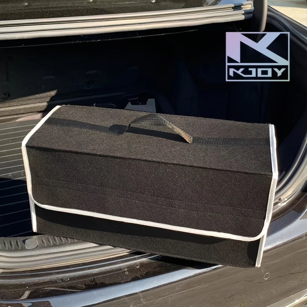 KKJOY Felt Car Trunk Organizer Folding Storage Bag for Auto Rear Seat Back Off-Road 4x4 Mounting Pouch Durable Accessories