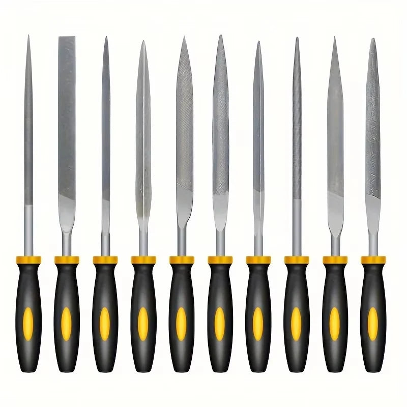 Premium Needle File Set-High-Carbon Steel Files Non-Slip Ergonomic Handles Precise Filing Wood Plastic Model Polishing Tool Set
