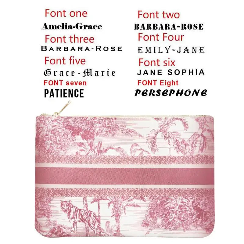 Canvas makeup bag WOMAN BAG Fashion Designer Party Clutch Personalized Custom Print Name Letter Beach Bag Travel Cosmetic Bag