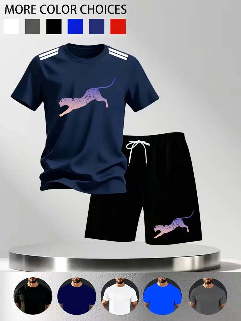 New Street Trendy Men's Summer Breathable Sportswear Short Sleeve Shorts Lightweight Quick Drying Comfortable Fashionable Sports
