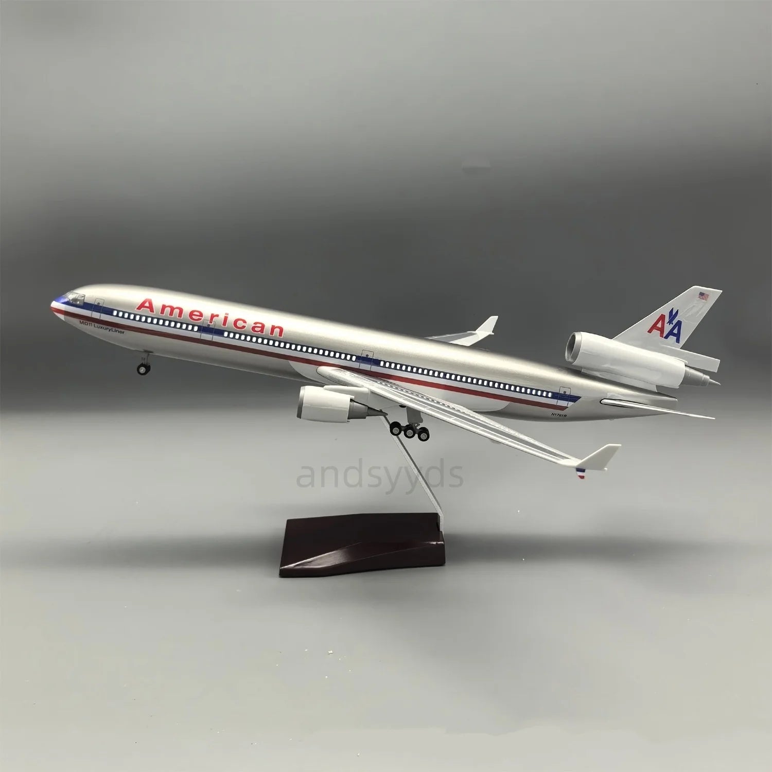 New 47cm Md11 American Aircraft Model Scale 1:130 Airplane Model Toys For Boys Miniature Airplane Souvenir Plane Toy