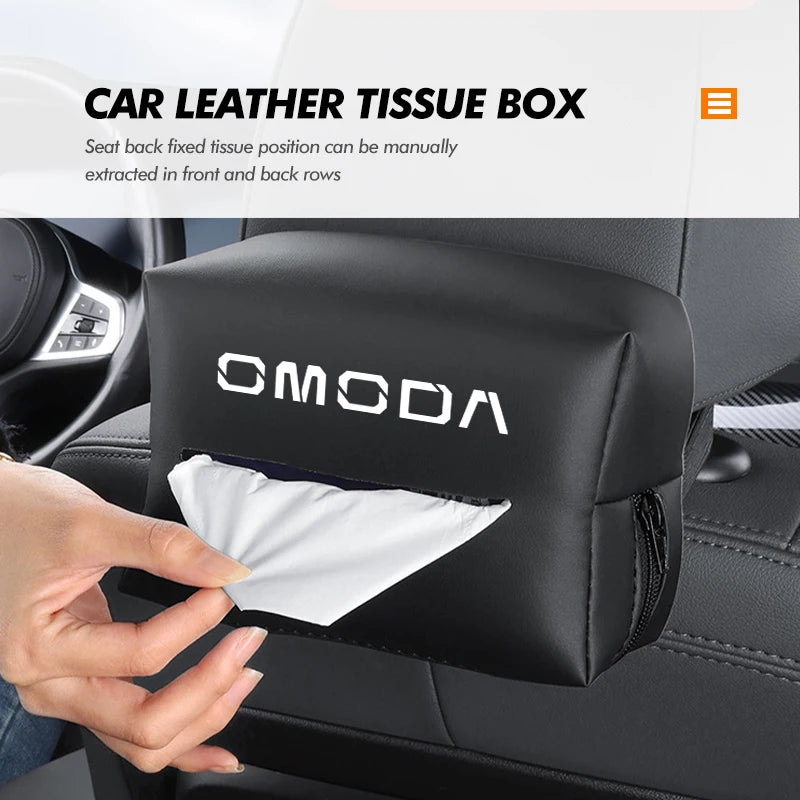 Tissue Storage Box Car Back Seat Holder Headrest Paper Cover For Chery Omoda 5 C5 E5 C9 9 EV PHEV 2024 2025