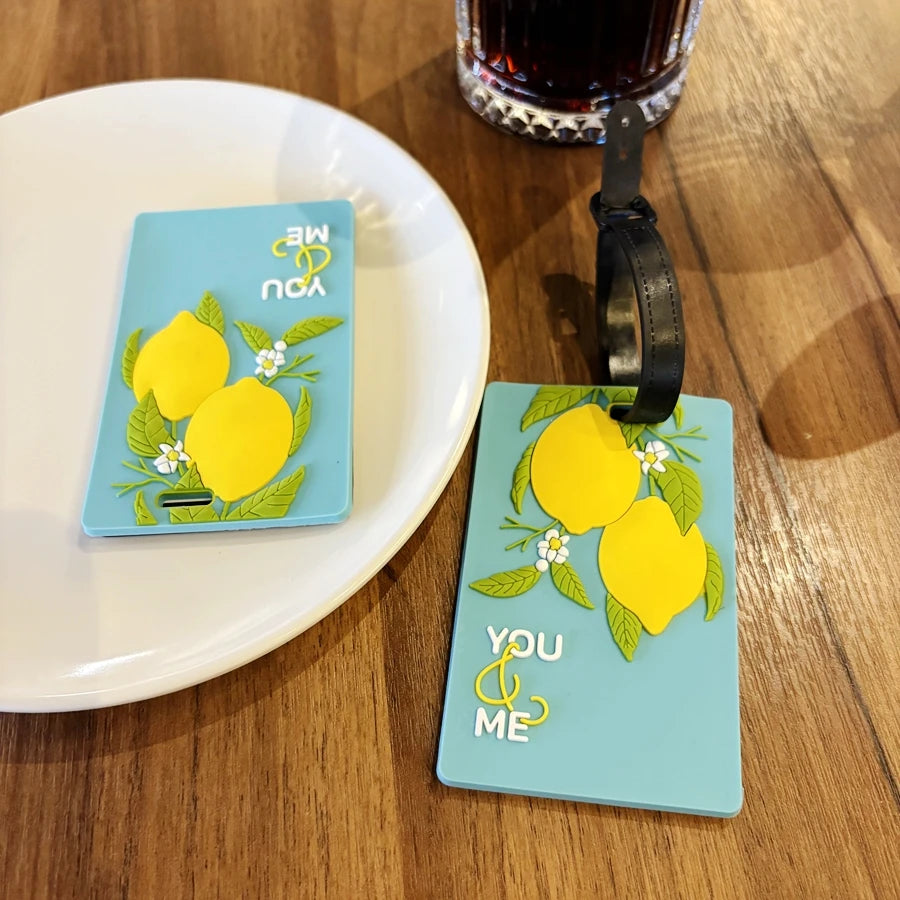1pc Lemon Luggage Tag Travel Airport Check in Luggage Loss Prevention Identification Hang Tag Identification Tag Trolley Box Han