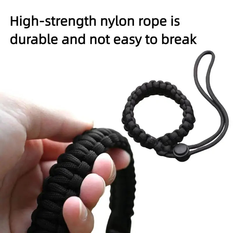 1PC Hand Wrist Strap Hand Braided Paracord Wrist Lanyard Adjustable Anti-drop Strap for Keys Small Gadgets Outdoor Use