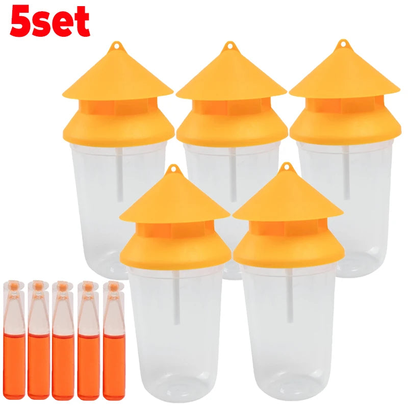 2/20x Fruit Fly Trapper with Attractant Hanging Fly Traps Bottles Non-Toxic Reusable Catcher Multipurpose Kitchen Yard Pest Tool