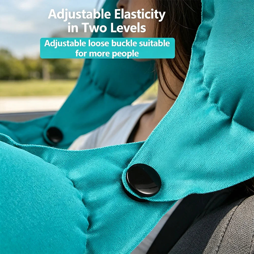 Portable Press Inflatable Neck Pillow U-Shaped Soft Support Travel Pillow for Flight Car Road Trip