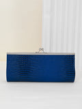 Classic Textured Animal Skin Pattern Coin Purse, Clutch Purse Evening Bag for Women, Glitter Evening Envelope Handbag