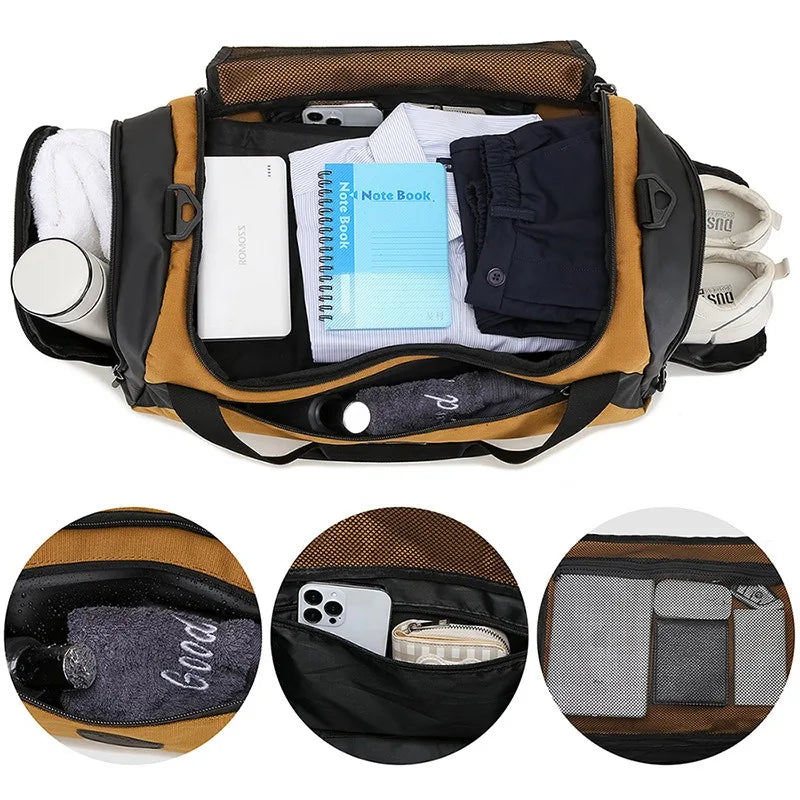 New Arrival Men Dry Wet Separation Fitness Bag, Multifunctional Large Capacity Sports Travel Luggage Bag