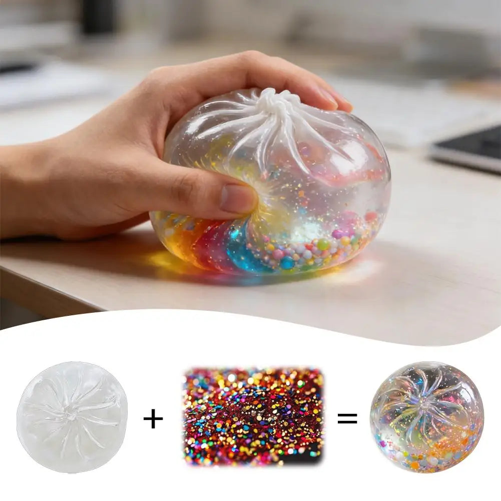 1/5Pcs DIY Hollow Steamed Bun Squishy Shell Clear Crystal Skin Squeeze Toy Component, Reusable Empty Food Toy Cover for Handmade