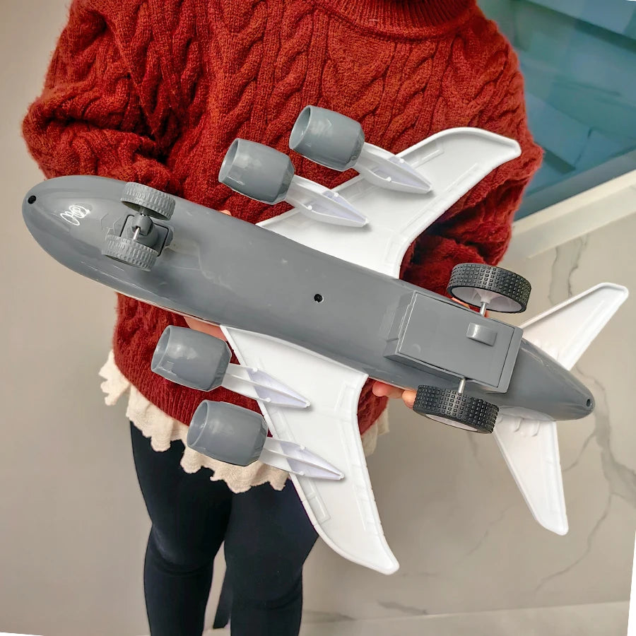 Large white Airbus toy plane-Inertia powered model, realistic design, perfect gift for boys and girls, birthday or New Year gift