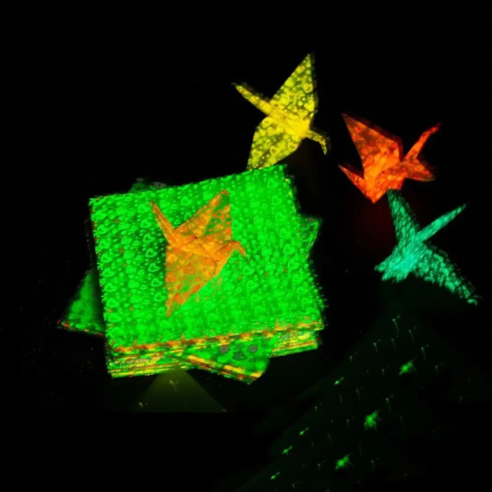 Luminous Origami Paper Square Scrapbook Paper Single-sided Printing Card Paper Gift Wrapping Material Night Glow