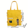 Canvas Shoulder Bag, Women's Fashion Letter Patch Decor Handbag Versatile Backpack