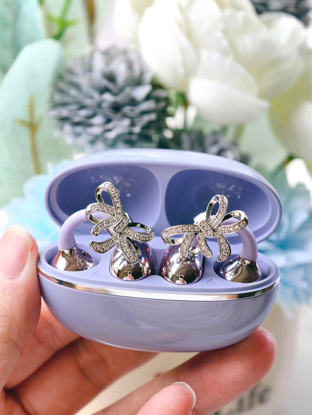 Bowknot Accessory Bluetooth Headphones Wireless Earbuds Stylish Bowknot Designed Bluetooth Earphones Premium Sound Quality Comfo