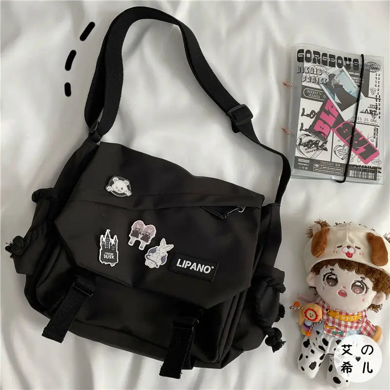 Popular Shoulder Bag Large Capacity Crossbody Bag Retro Workwear Postman Bags for Girls Nylon Handbags Fashion Casual