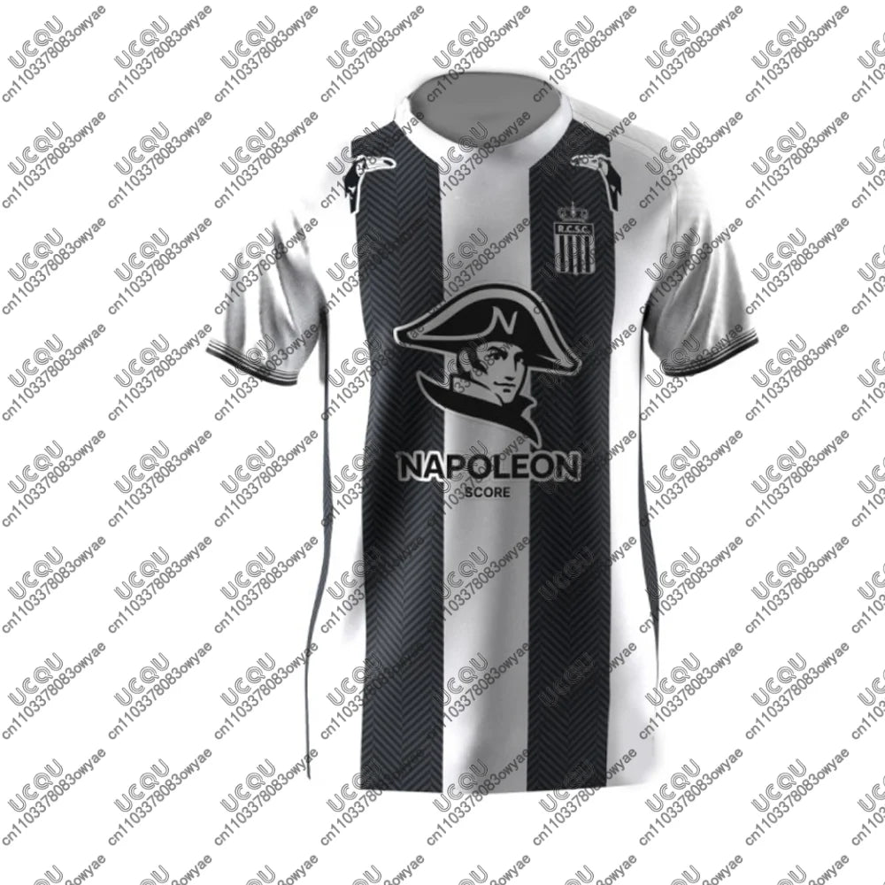 2025-26 Men Kids Boys Breathable Football Jersey Quick-drying Top Adult Male Home Summer R-Royal Soccer C-Charleroi Sports Away