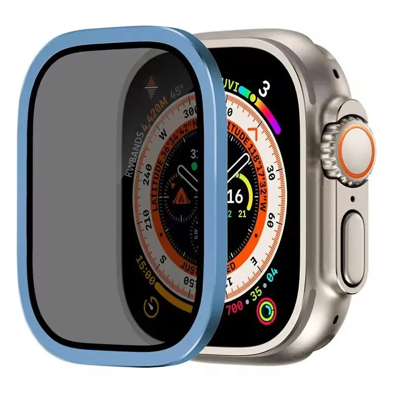Aluminium Alloy Case+Tempered Glass for Apple Watch Ultra 3 2 1 Anti-Scratch Screen Protector for iWatch Ultra 2 49mm Cover Film