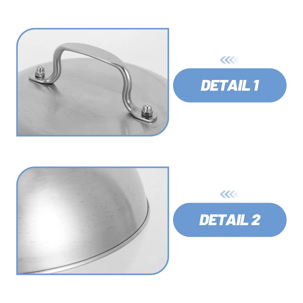 9 Inch Stainless Steel Dome Basting Cover Grill Lid for Cheese Melting Burger Dome Roasting Tray Lid Skillet Lids