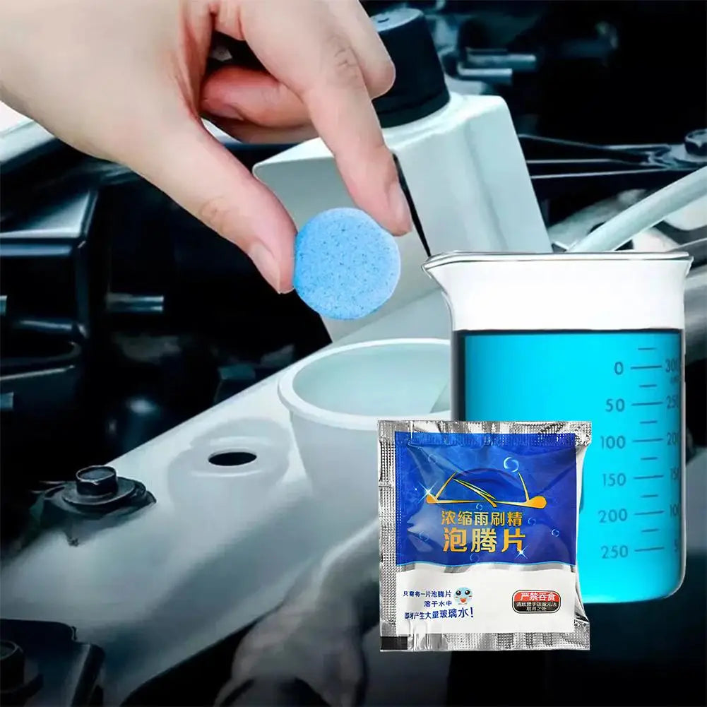 50 Windshield Washer Tablets Glass Cleaner Concentrated Effervescent Tablets Solid Windshield Effervescent Wiper Tablet for Car