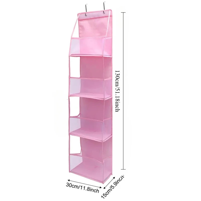 4Layer Storage Bag Foldable Hanging Organizers for Bathroom Behind Door Snacks Toys Clothes Storage Accessories Closet Organizer
