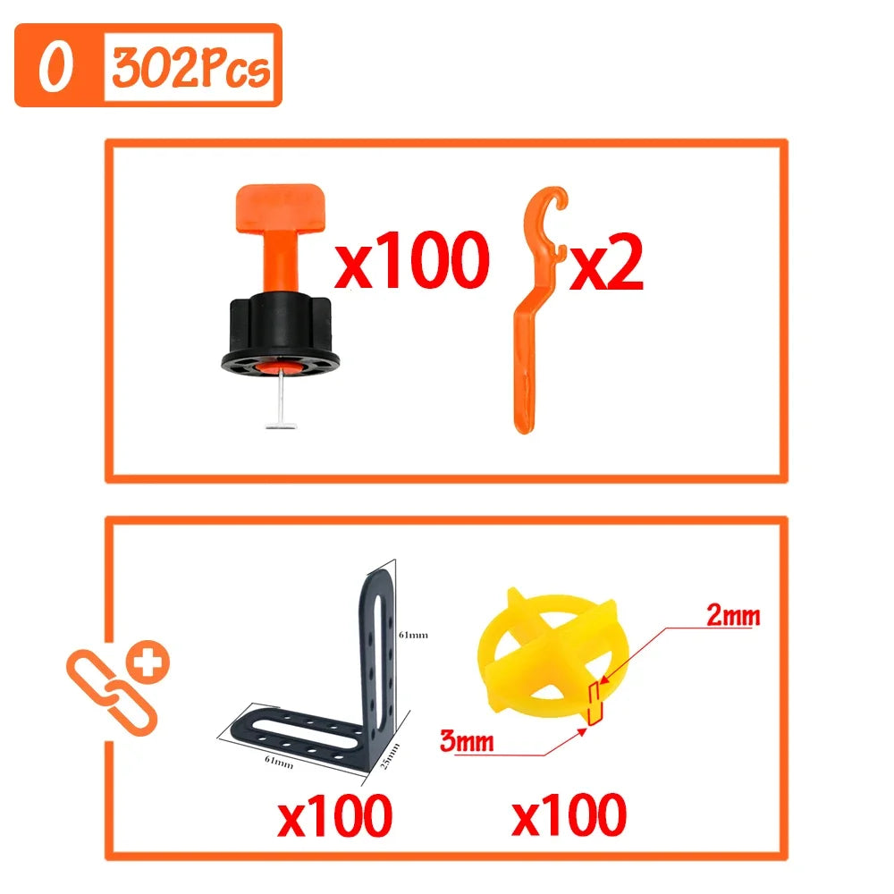 51-402Pcs Floor Tile Leveling System Clips Spacers Porcelain Ceramic Leveler Kit For Tile Laying Wall Fixing Construction Tools