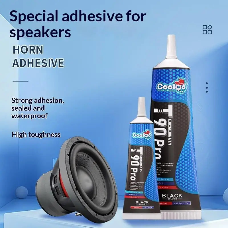 1/5Pcs 18ml 55ml Speaker Repair Glue Strong Adhesive Black for Foam Side Dust Cap Rubber Edge Cone Basin Loudspeaker Repair