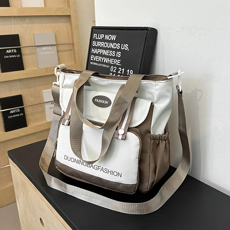 Korean Women's Bags Large Capacity Student Book Bag Unisex Shoulder Bag Multiple Pockets Crossbody Bag