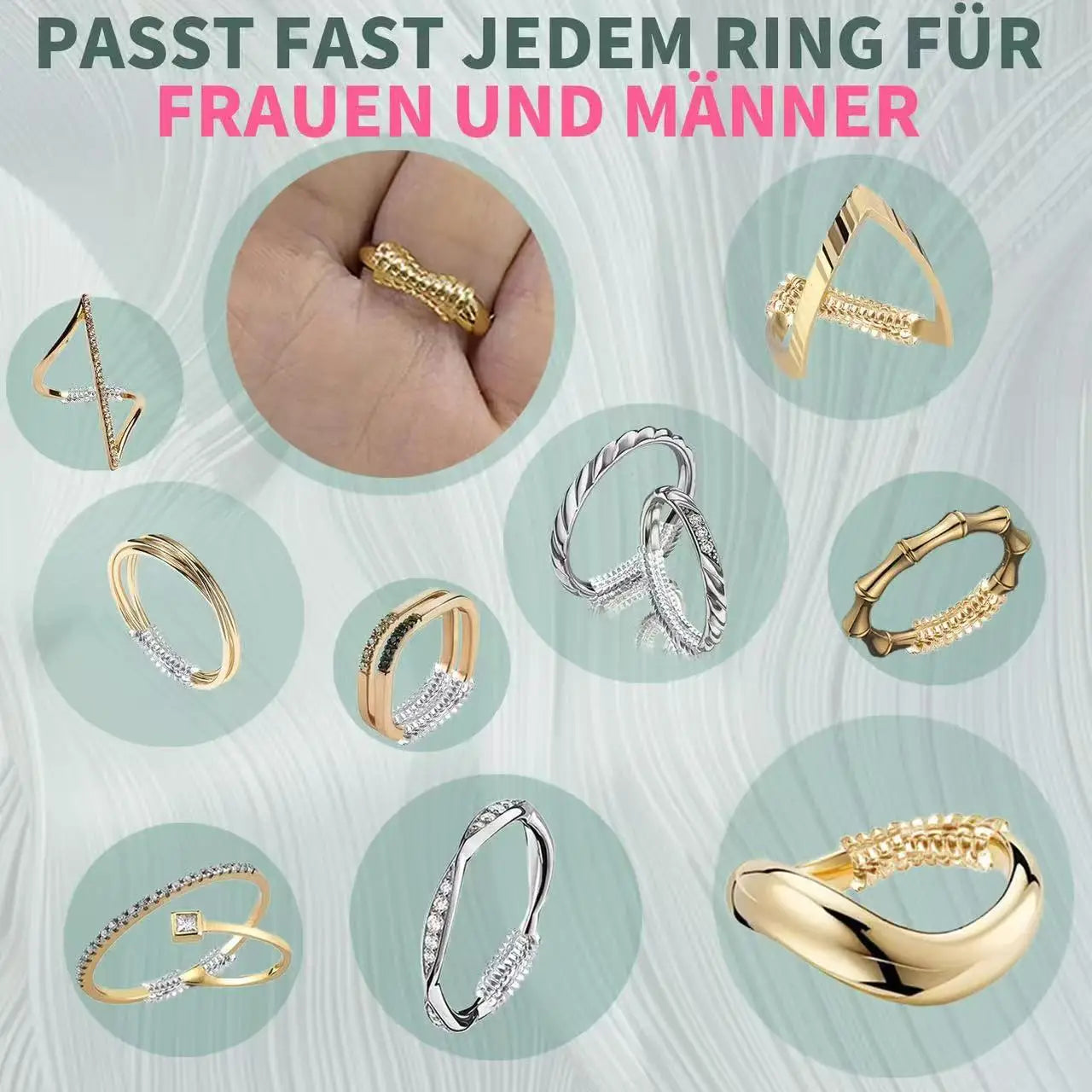 6pcs/lot Guard Tightener Reducer Resizing Tool Transparent Spiral Based Ring Tools Spring Coil Ring Size Adjuster For Jewelry