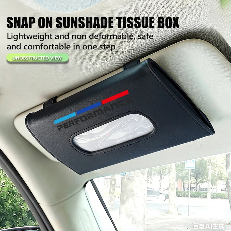 For BMW Snap-fit Car Sun Visor Tissue Box Storage Accessories M M2 M3 M4 M5 M6 E46 E90 E60 F30 E39 X1 X3 X4 X5