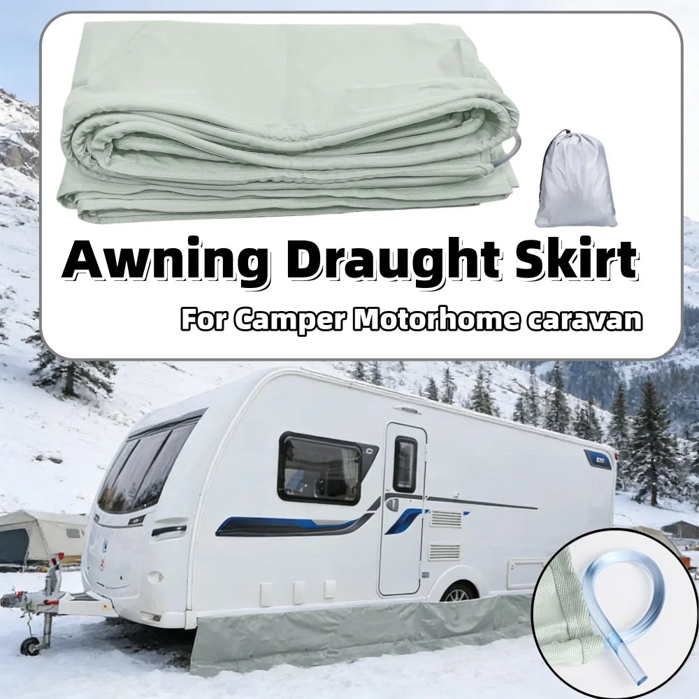 RV Draught Skirt Travel Camping Waterproof Protection Skirt Draught Skirt for Motorhome Caravan Garages Outdoor Accessories