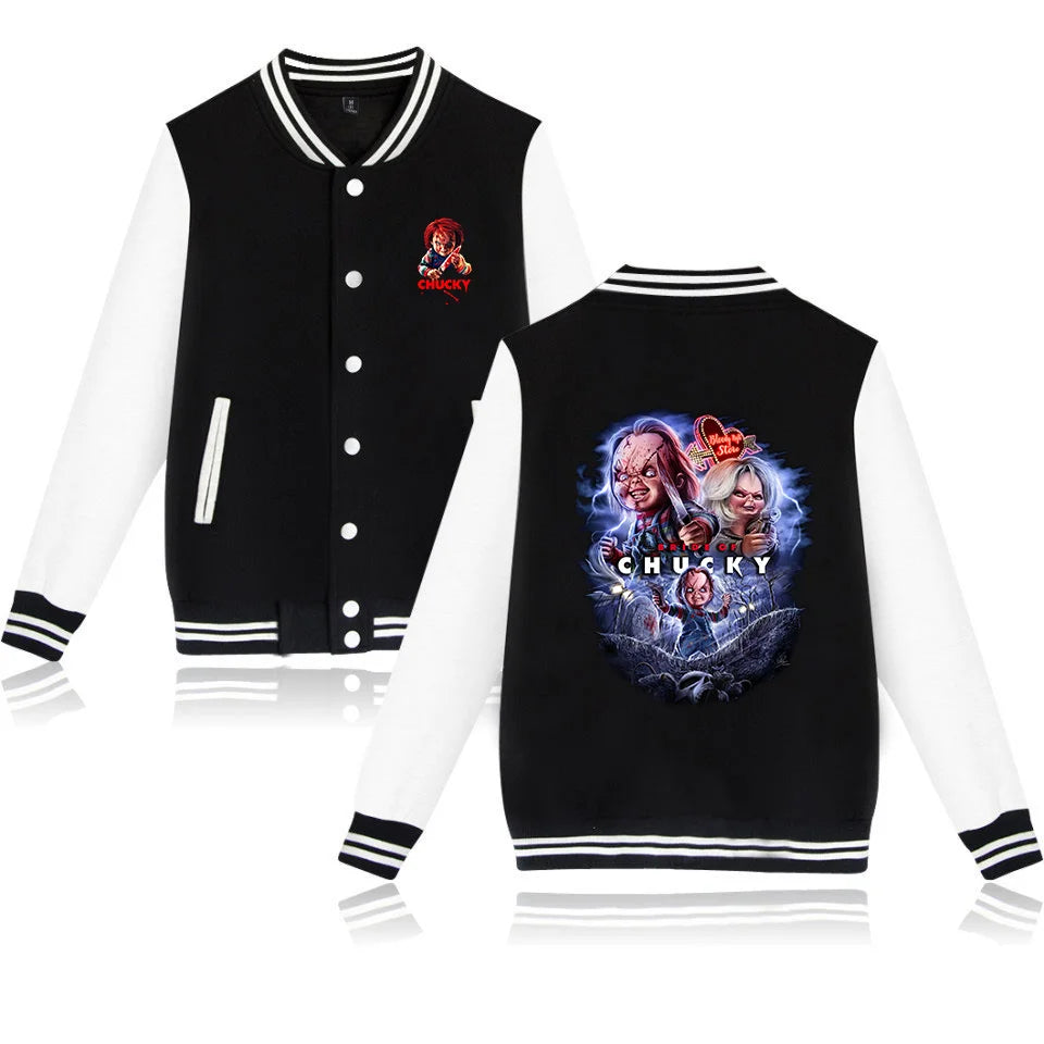 Child's Play Chucky Bomber Jacket Women Men Autumn Baseball Jacket Coat Student Streetwear Harajuku Bomber College Jacket