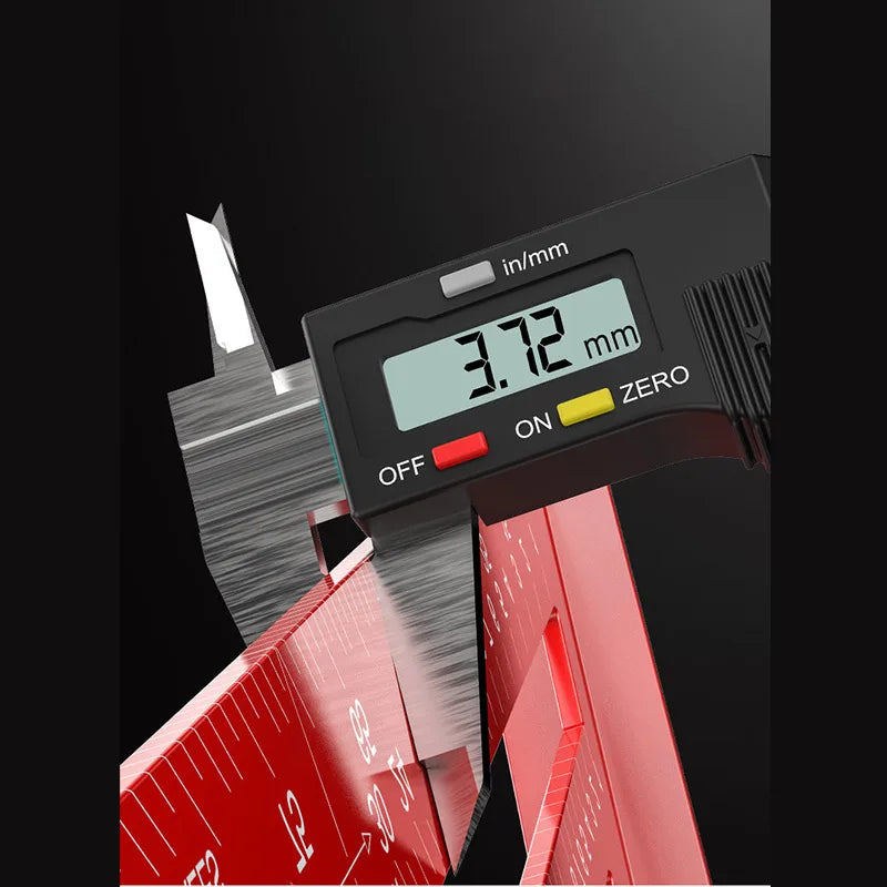 Precision 7/12 Inch Aluminum Alloy Triangle Ruler Woodworking Measuring Tools Durable Metal Metric Imperial Gauging Angle Finder