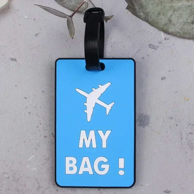 Soft PVC Cute Luggage Tag Letter Travel Tag Men Women Suitcase Name Tag Bag Tags Airplane Labels Holiday Travel Accessories