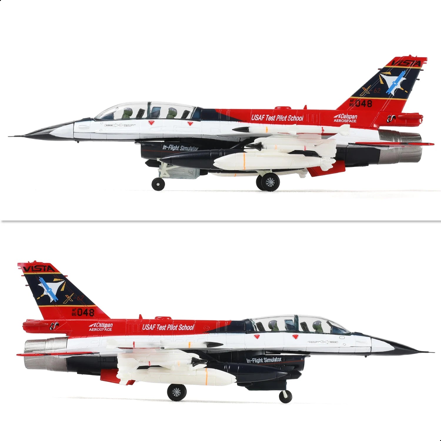 NUOTIE 1/72 F-16D X-62 VISTA USAF Test Pilot School Pre-Built Diecast Model with Stand Collection Gift for Adult
