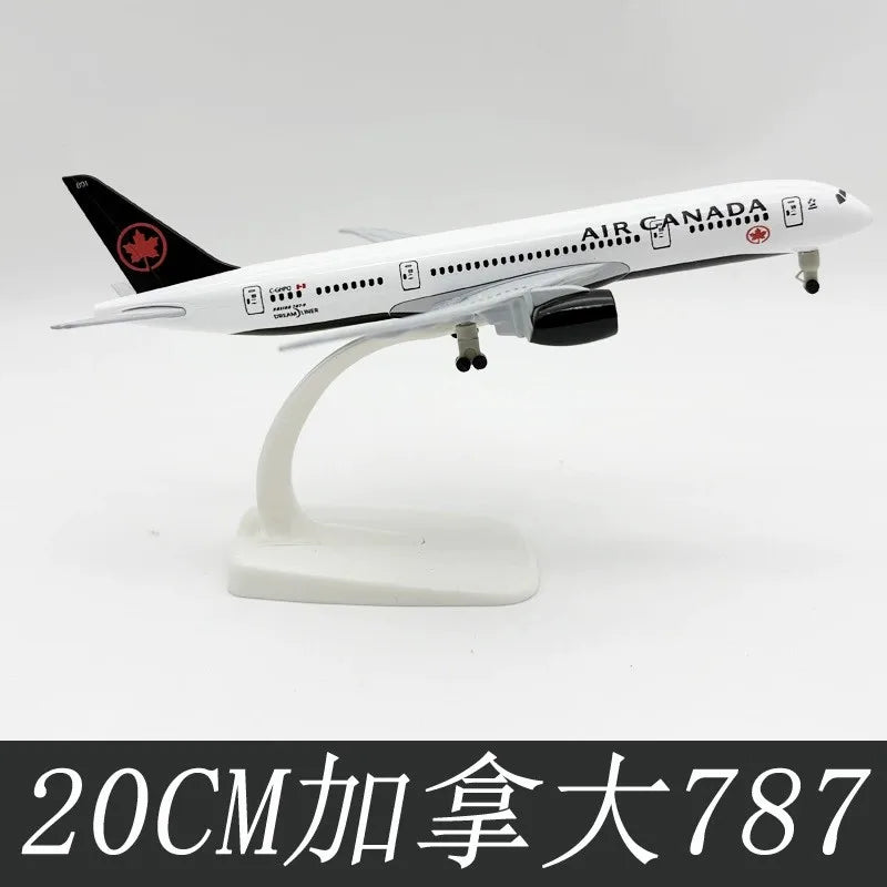 20cm Scale Aircraft Canada B787 Airways Toy Planes Model Airplane Alloy Metal Plane Model For Hobby Collected