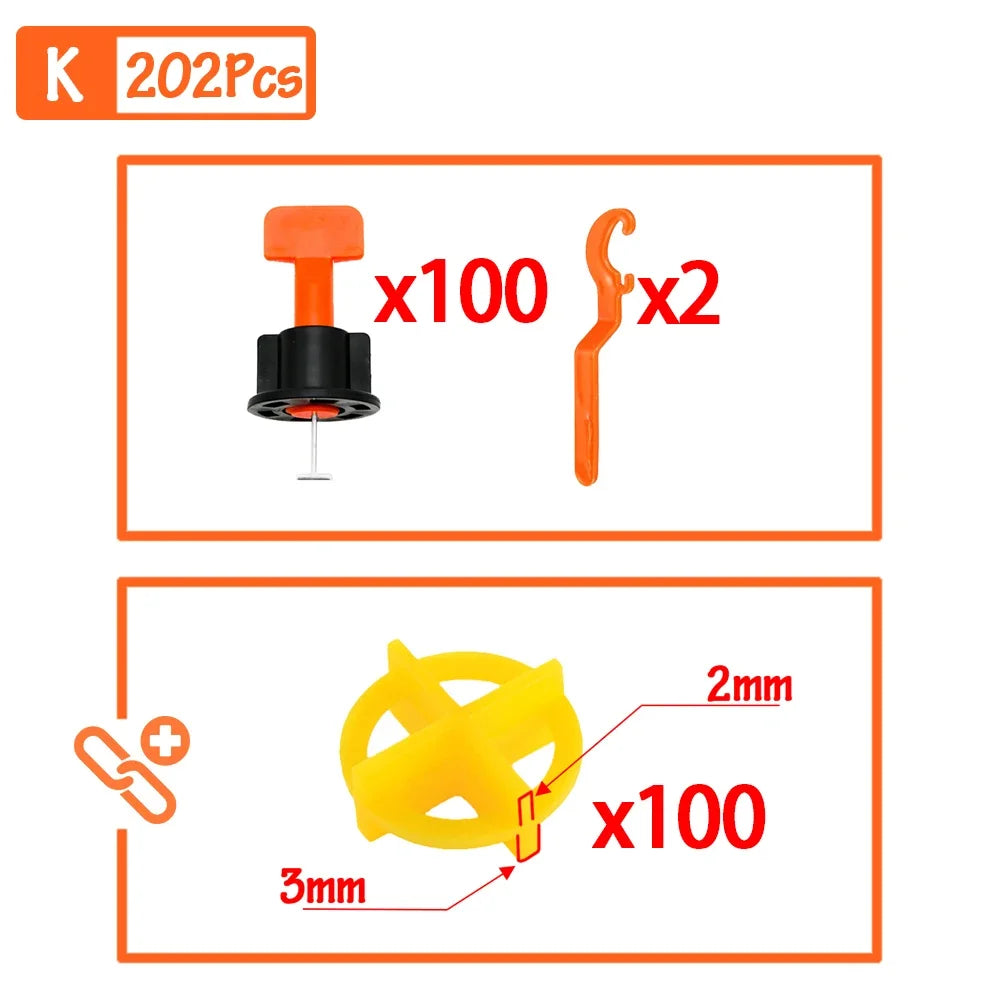 51-402Pcs Floor Tile Leveling System Clips Spacers Porcelain Ceramic Leveler Kit For Tile Laying Wall Fixing Construction Tools