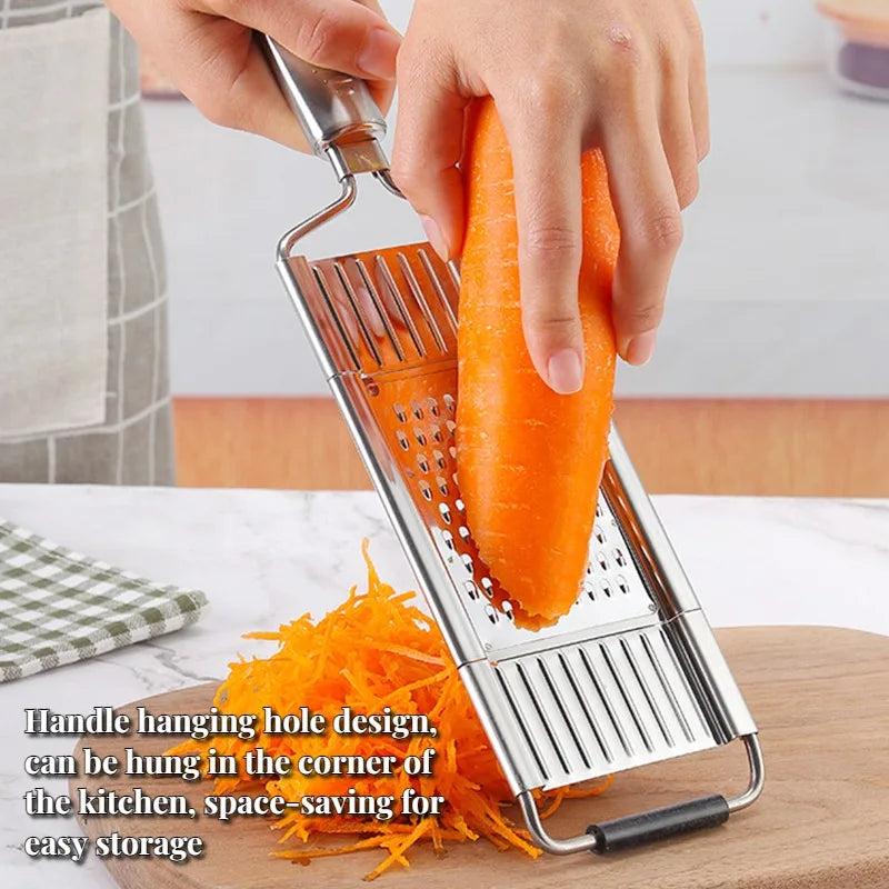 1pc Vegetable Cutter, Multifunctional Kitchen Shredder Garlic Slicer, Household Potato Stainless Steel Shredder