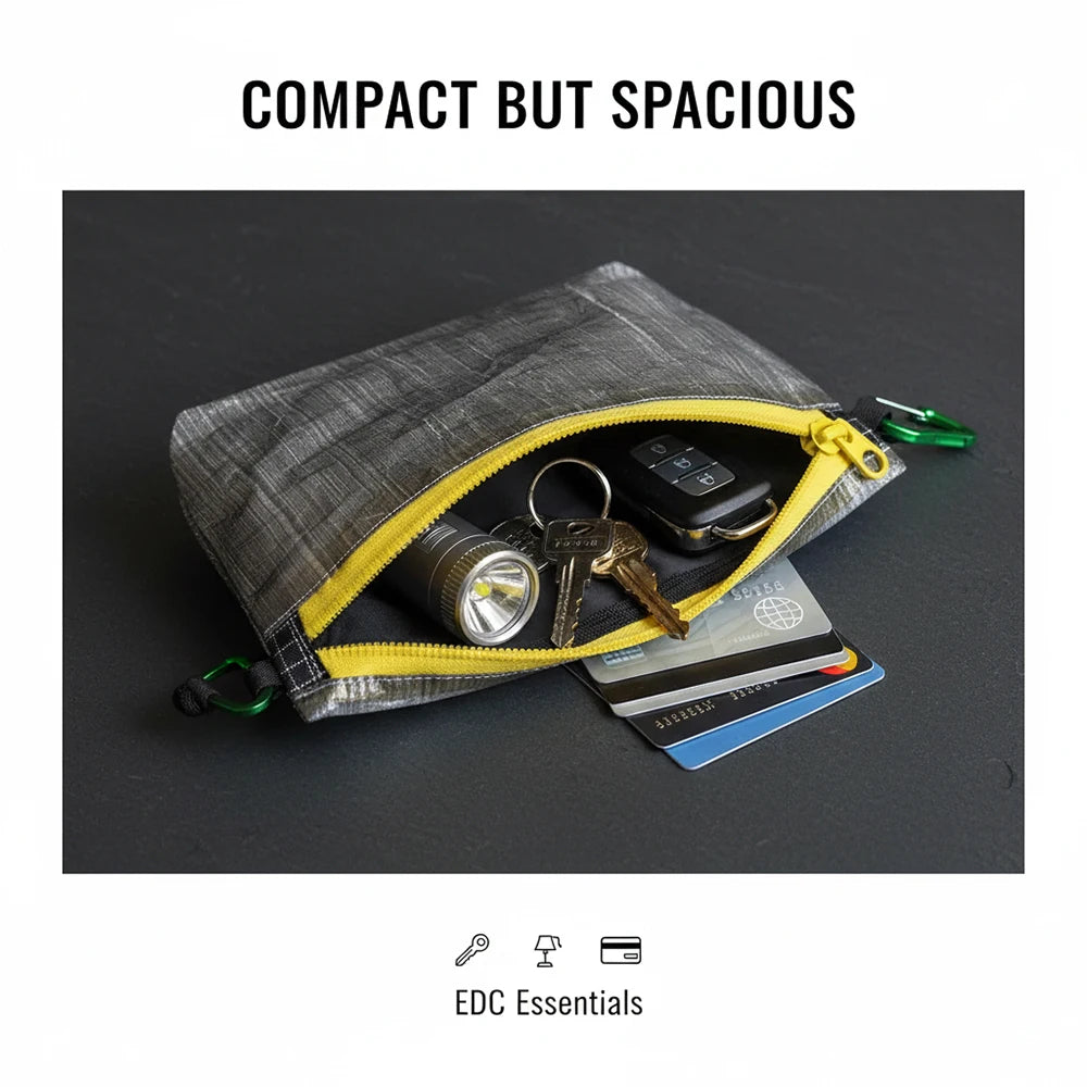DCF Outdoor Ultralight Storage Bag For Travel Hiking Wallet Passport Holder Waterproof Key Card Cash Pouch Coin Bag About 19.2g