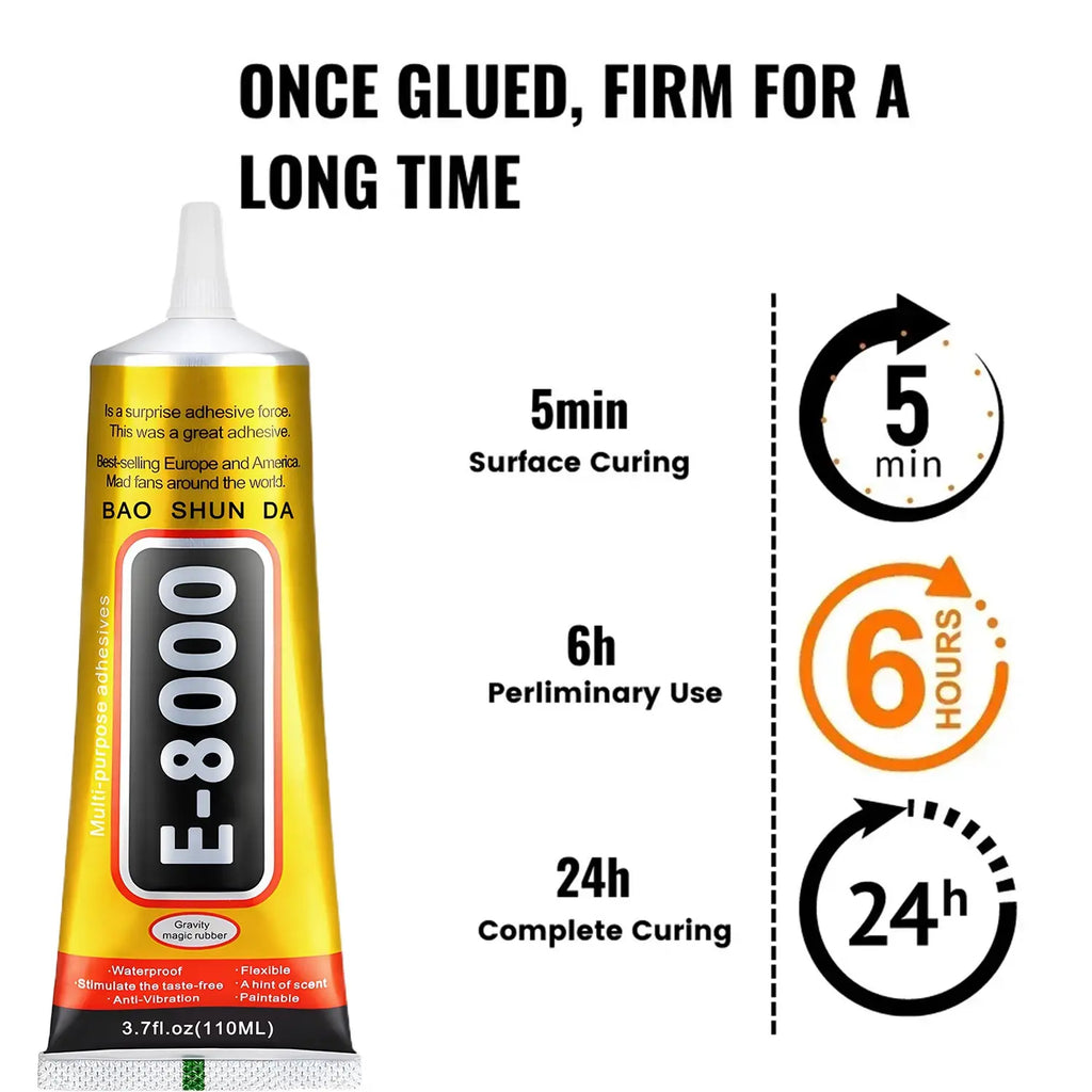 E8000 Multi-Purpose Clear Adhesive Glue | Colle universelle transparente E8000