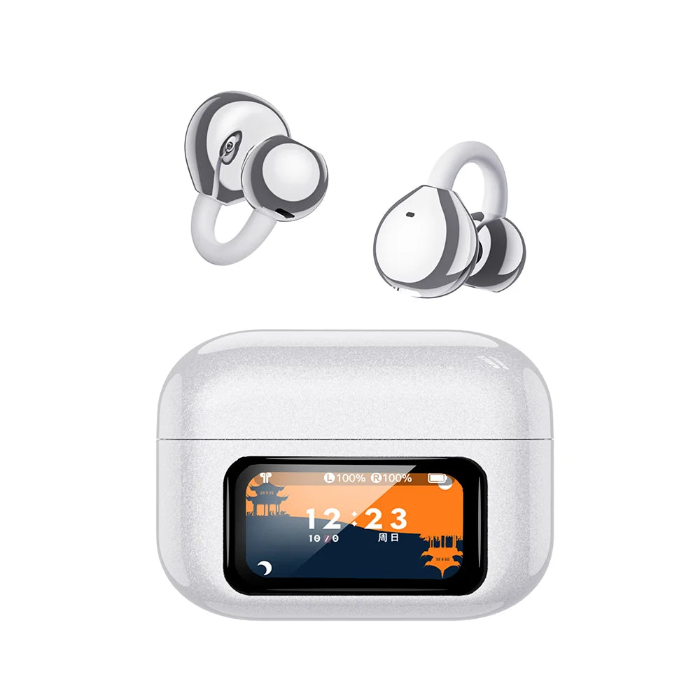 XG42 OWS Open Ear Clip Bluetooth Earbuds Full Color Touch Screen UV Craft TWS Headphones Anti-Lost Finder Sport Stereo Earphones