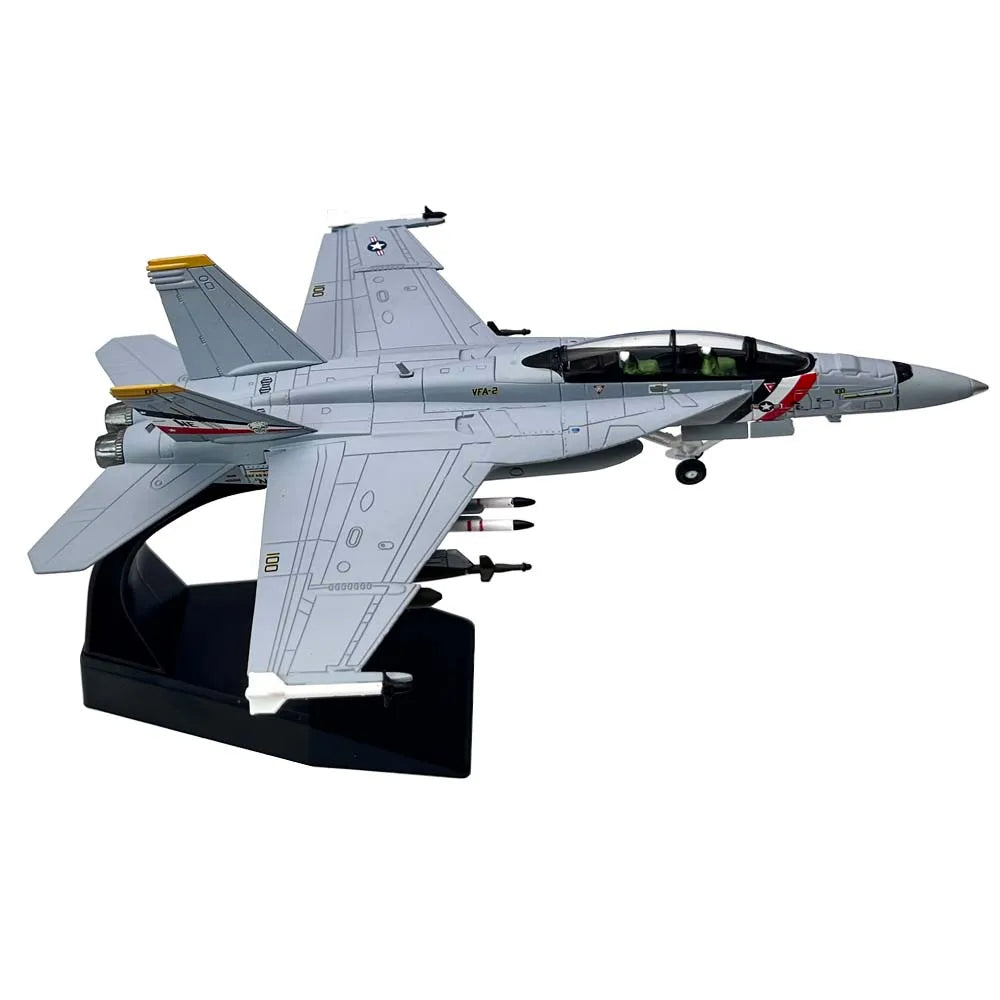 1/100 Scale US F18 F/A-18F Super Hornet VFA-2 Fighter Jet Airplane Aircraft Metal Military Plane  Model Collection
