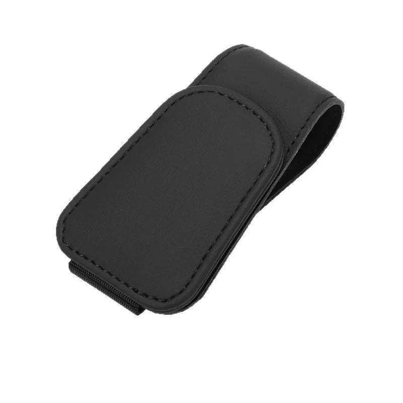 Sunglasses Holder for Car Sun Visor Leather Eyeglass Holder Ticket Card Clip Magnetic Car Glasses Holder Car Visor Accessories