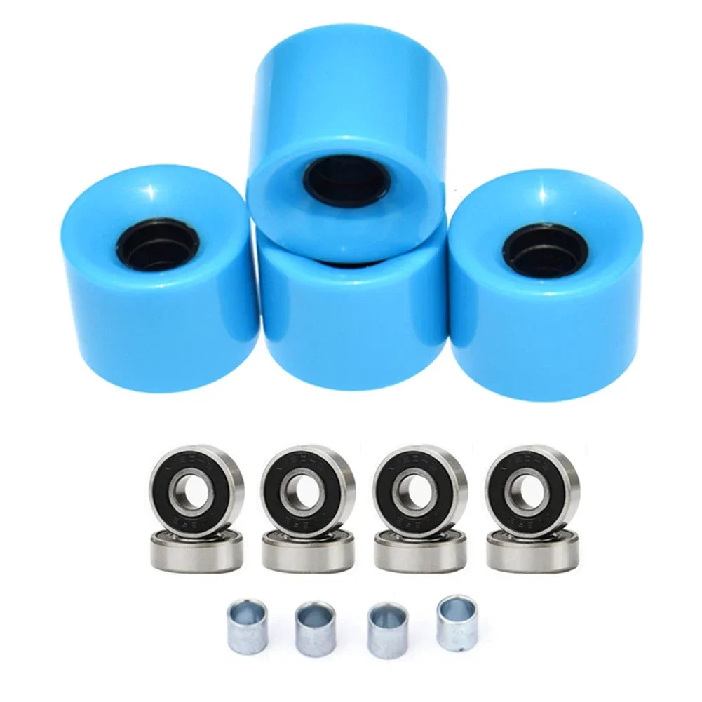60x45mm 4Pcs Skateboard Wheels 78A PU with ABEC9 Bearings and Spacers Set for Longboards Cruisers and Street Skateboards