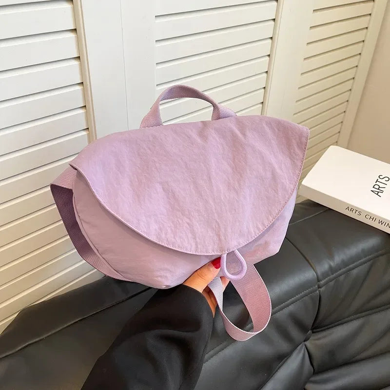 Women Crossbody Fashion Hidden Magnetic Button Sports Riding Waist Bag Nylon Dumpling Shoulder Satchel Suitable for Travelling