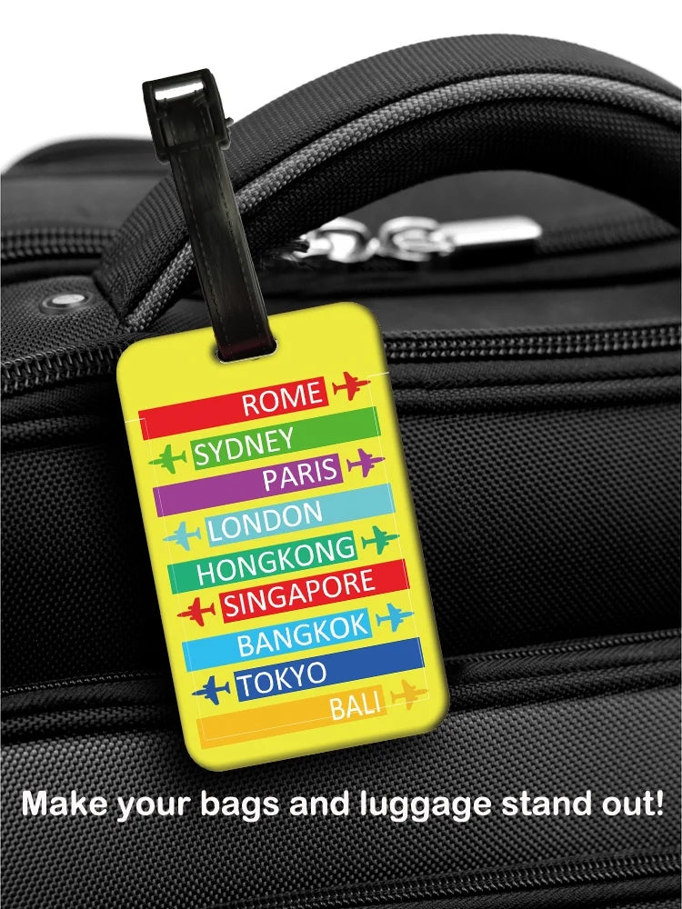 Creative 5 Colors Luggage Tag Colorful Luggage Tag Label for Travel Women Funny Backpack Suitcase Tag Name ID Identifier Durable