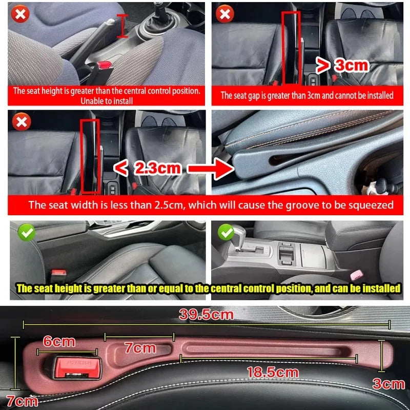 Car Seat Gap Filler Leak Proof Side Seam Plug Strip Multifunctional Phone Wallet Holder Universal Car Accessories