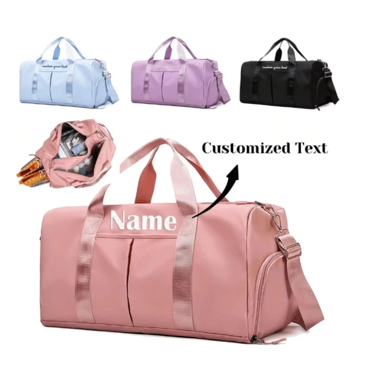 Personalized Name Duffel Bag, Mothers Day Gifts, Cute Overnight Bag for Her, Custom Weekender Bag, Travel Bag, Initial Gym Bag