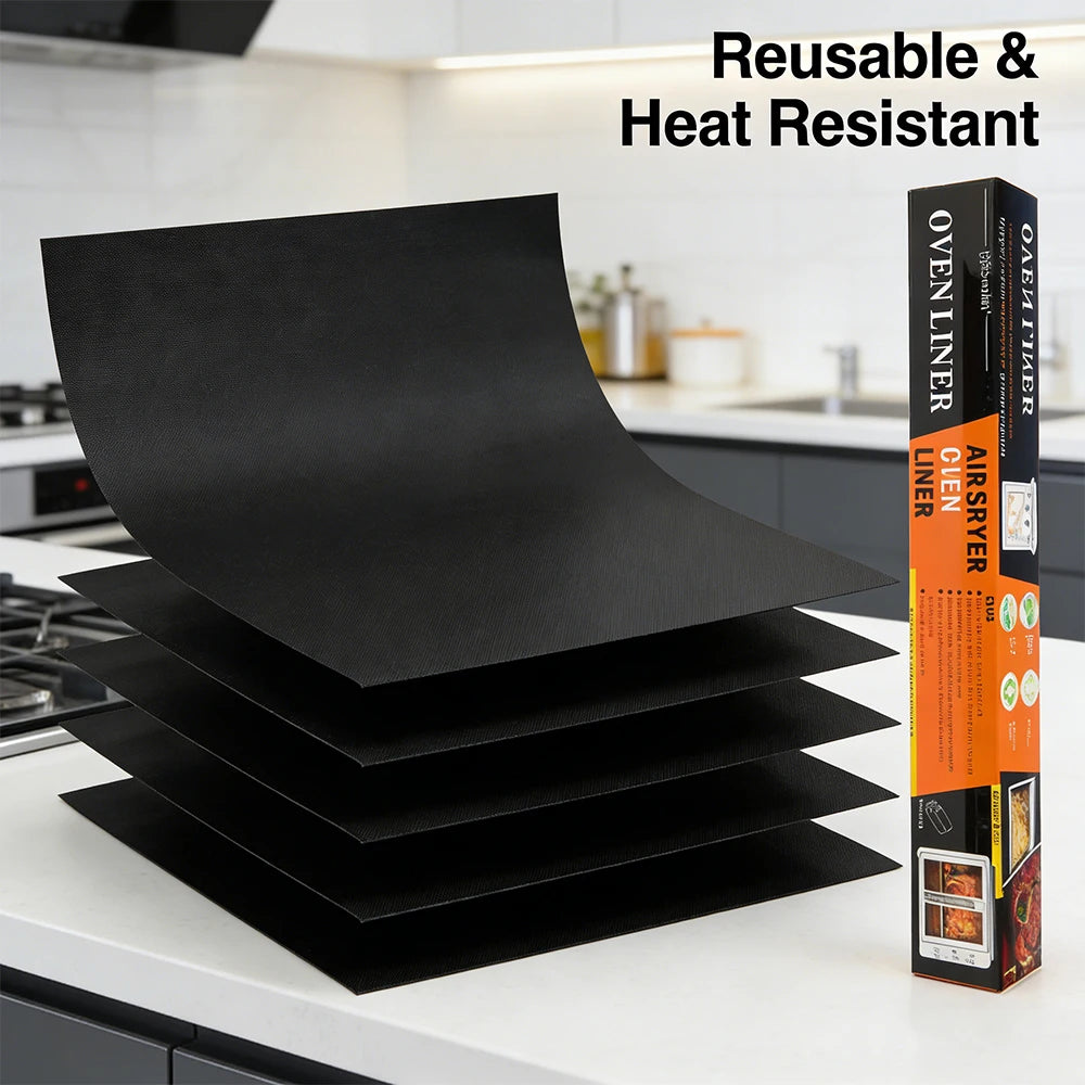 New Oven Liners Reusable Non-stick Anti Dirt Protection Pad Heat Resistant BBQ Grill Mat for Barbecue Cooking Baking Accessories