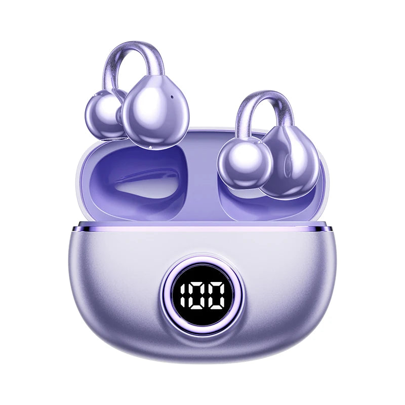 TECSIRE Ear Clip On Bluetooth Earphones OWS Wireless Earbuds HiFi Stereo ENC Mic For Sports Fitness