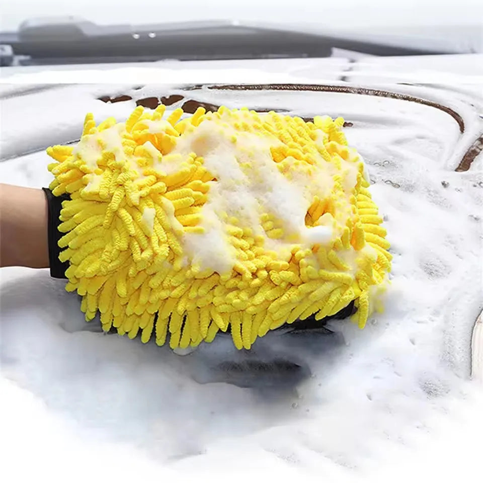 1/5pcs Car Washing Gloves Waterproof Microfiber Chenille Gloves Car Cleaning Mitt Detailing Brush Auto Care Double-faced Glove